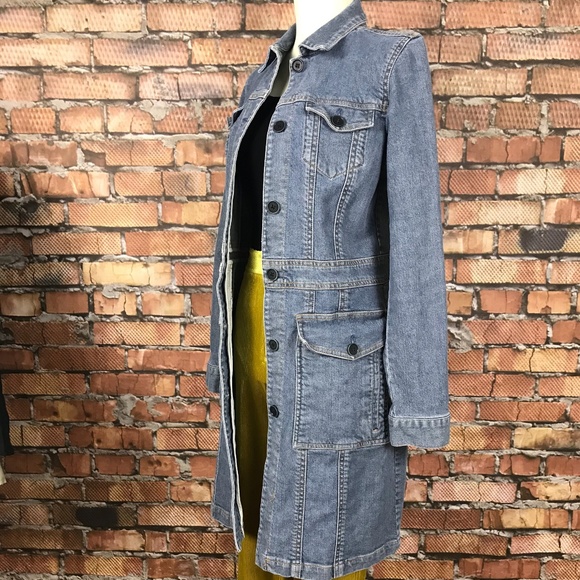 Theory Jackets & Blazers - Theory Light Wash Denim Duster SZ S